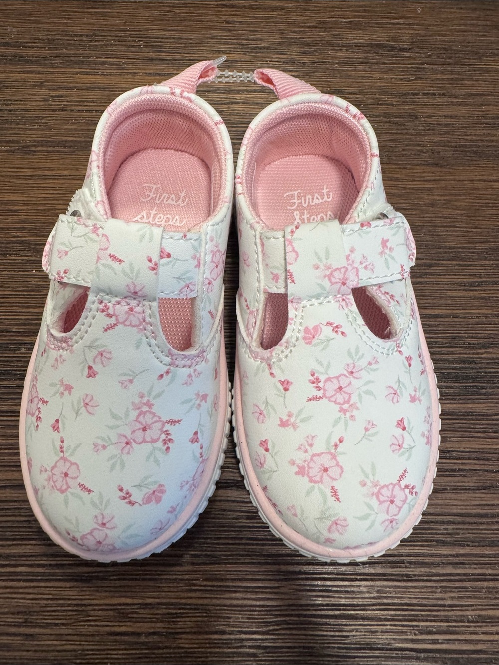 First Steps Floral Mary Jane Walkers in Pink